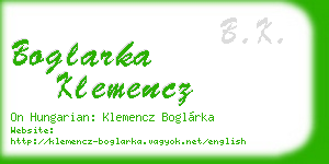 boglarka klemencz business card