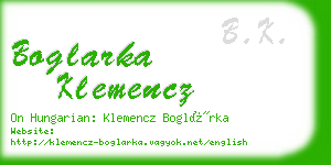 boglarka klemencz business card